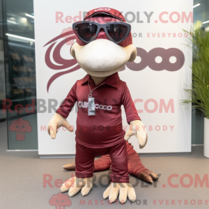 Maroon Coelophysis maskot...