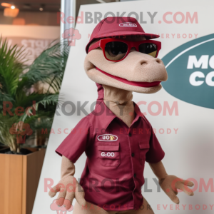 Maroon Coelophysis maskot...