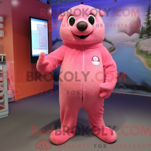 Maskotdraktfigurat Pink...