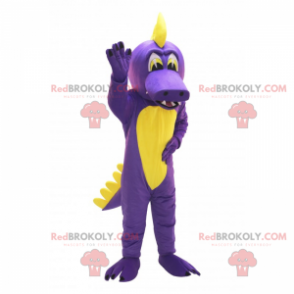Purple and yellow dinosaur mascot - Redbrokoly.com