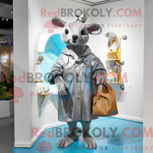 Sølv kænguru maskot kostume...