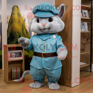 Cyan Chinchilla Maskottchen...