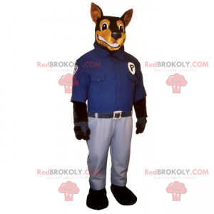 Doberman maskot klädd som en polis - Redbrokoly.com