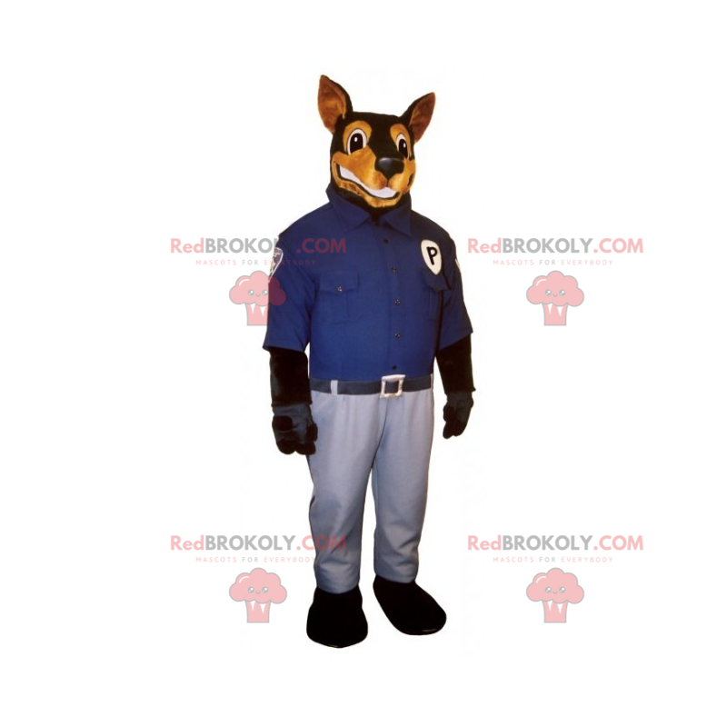 Doberman mascot dressed as a policeman - Redbrokoly.com