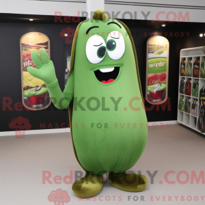 Olive Green Bean maskot...