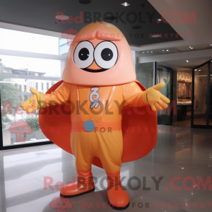 Peach Superhero mascot...