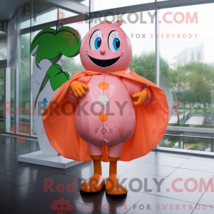 Peach Superheld Maskottchen...