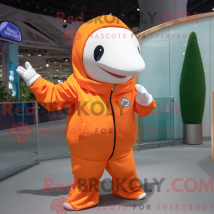 Mascotte de béluga orange...