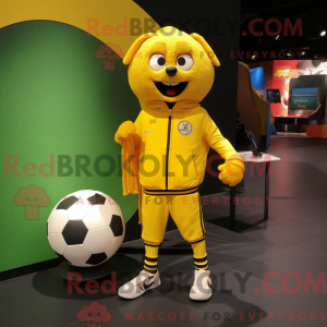 Gul Fotball maskot drakt...