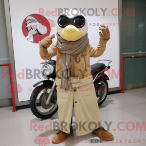 Beige pruim mascottekostuum...