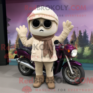 Beige pruim mascottekostuum...