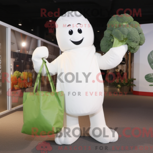 Hvid Broccoli maskot...