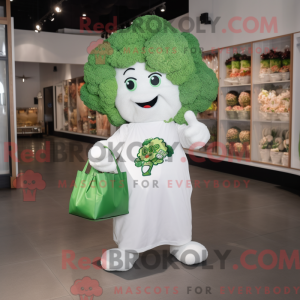 Hvid Broccoli maskot...