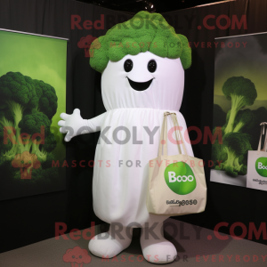 Hvid Broccoli maskot...