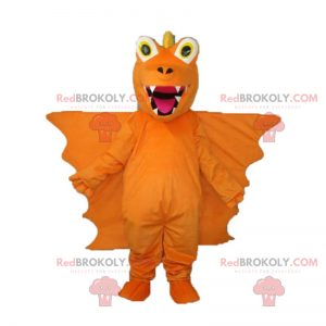 Drachenmaskottchen mit sehr großen Flügeln - Redbrokoly.com
