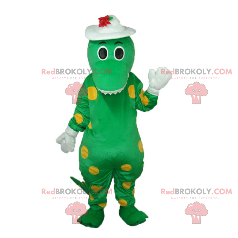 Dragon mascotte met bloemenhoed - Redbrokoly.com