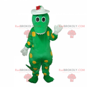 Mascote dragão com chapéu de flor - Redbrokoly.com