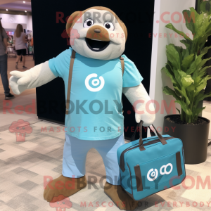 Cyan Giant Sloth maskot...