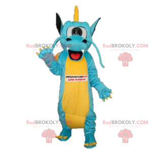 Dragon mascotte met kleine kuif - Redbrokoly.com