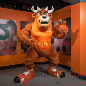 Orange Minotaur mascot...