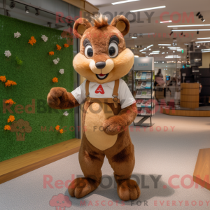 Brun egern maskot kostume...