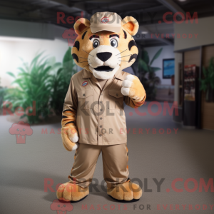 Tan Tiger maskot kostyme...