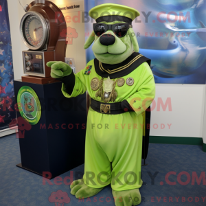 Lime Green Navy Seal maskot...