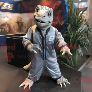 Sølv Komodo Dragon maskot...