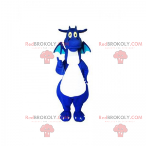 Mascote dragão azul e branco - Redbrokoly.com