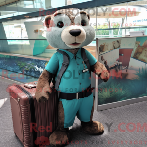 Teal Otter mascottekostuum...