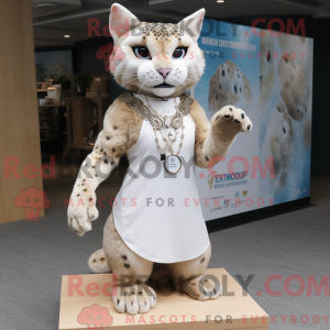 Beige Bobcat mascot costume...