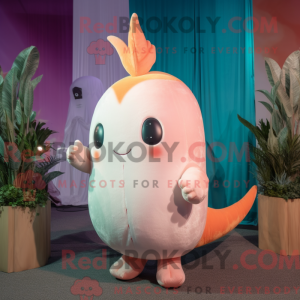 Peach Narwhal mascot...