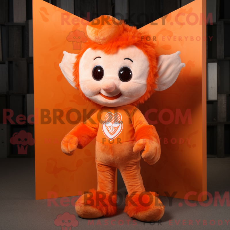 Fantasia de mascote Cupido laranja com macacão e cachecóis - Mascotes cupidos - REBROKO_251420 - RedBrokoly.com