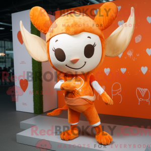 Fantasia de mascote Cupido laranja com macacão e cachecóis - Mascotes cupidos - REBROKO_251423 - RedBrokoly.com