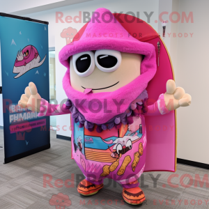 Rosa Tacos-maskotdraktfigur...
