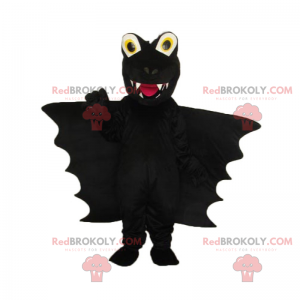 Mascotte zwarte draak met grote vleugels - Redbrokoly.com