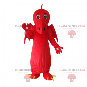 Mascote dragão vermelho com asas grandes - Redbrokoly.com