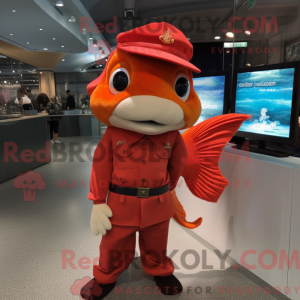 Red Goldfish maskot kostyme...