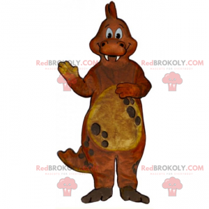 Mascotte de dragon marron très souriant - Redbrokoly.com