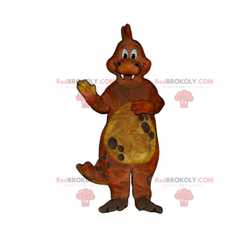 Velmi usměvavý hnědý drak maskot - Redbrokoly.com