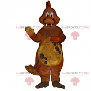 Veldig smilende brun drage maskot - Redbrokoly.com