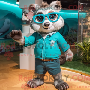 Turquoise Raccoon mascot...