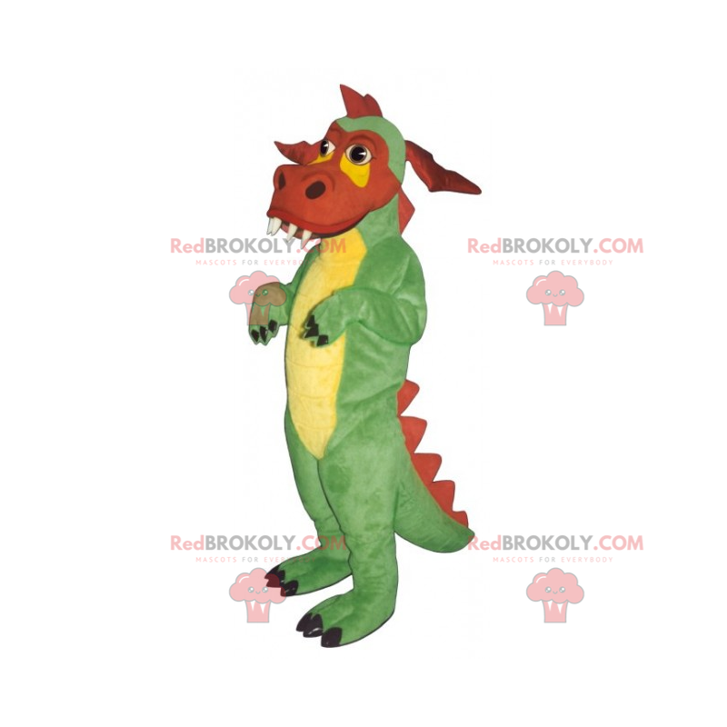 Dreifarbiges Drachenmaskottchen - Redbrokoly.com