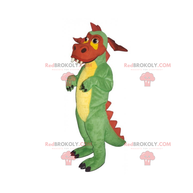 Driekleurige draak mascotte - Redbrokoly.com