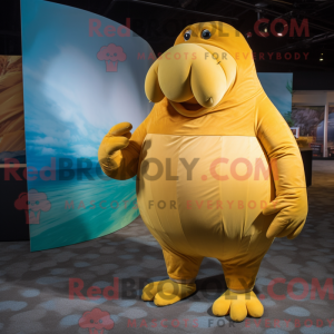 Geel Walrus-mascottekostuum...