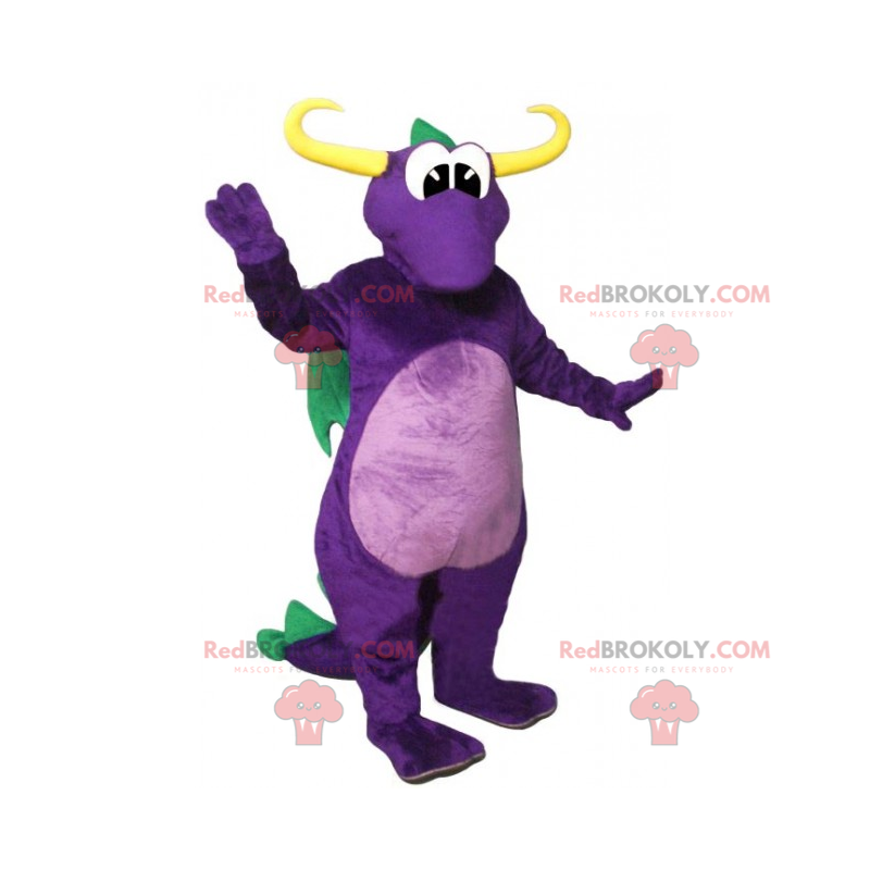 Lilla drage maskot og grønne vinger - Redbrokoly.com Lilla drage maskot og grønne vinger - Redbrokoly.com