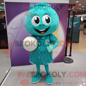 Teal Volleyball Ball mascot...