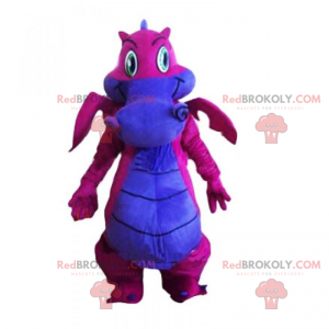 Mascote dragão roxo e barriga azul - Redbrokoly.com