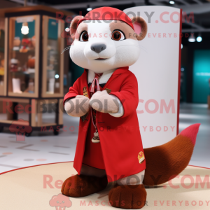 Rød Ilder maskot kostume...