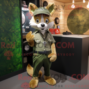 Olive Fox maskot kostym...